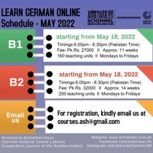 B1 & B2 level Online German Language Courses in May 2022