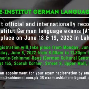 Goethe-Institut German Language Exam in June 2022