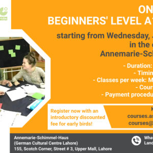 On-campus beginner’s level A1 course in July 2022