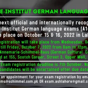 Goethe-Institut German Language Exam in October 2022