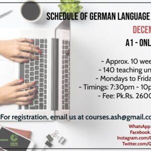 A1 online  German language courses in December 2022